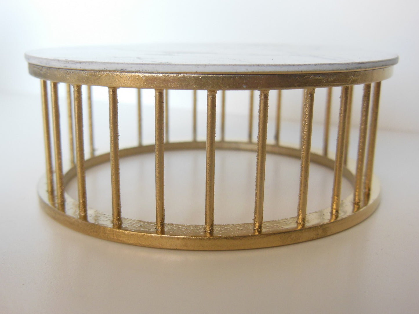 Marble Spoke Drum Table Marble/Gold