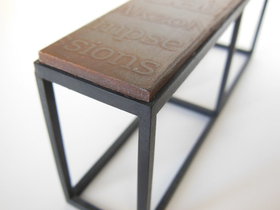 Industrial Console Table - Black Base with Rusted Top