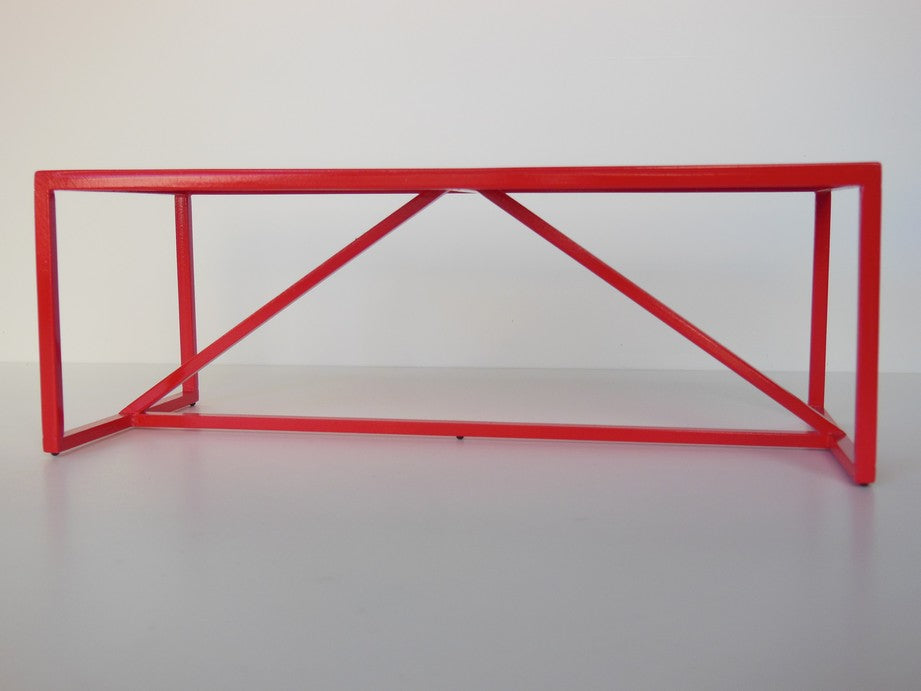 Strut Dining Table with Red Base and Red Top