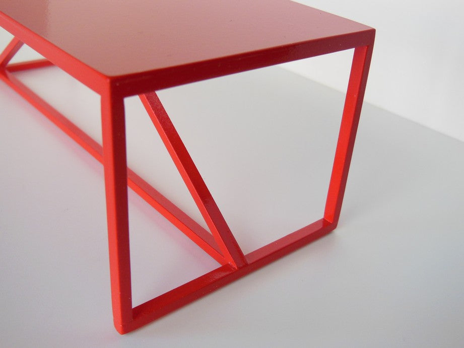 Strut Dining Table with Red Base and Red Top