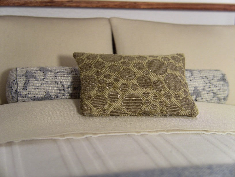 Cream / Blue Long Bolster Pillow