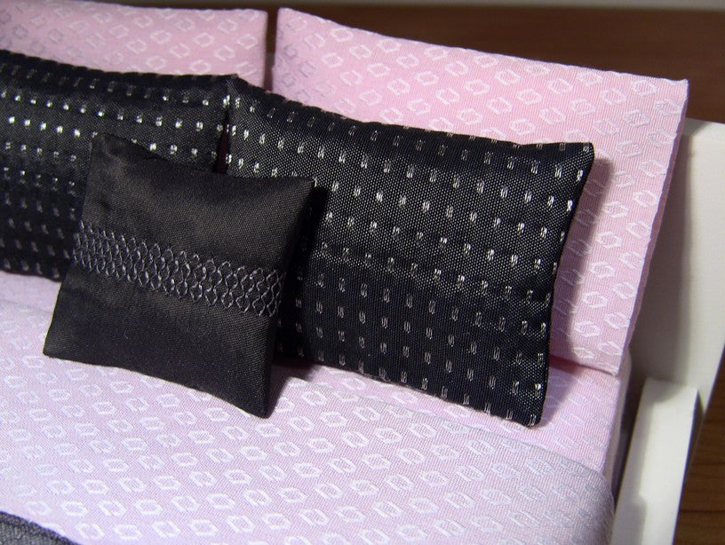 Charcoal Silver Dash Large Rectangle Pillow