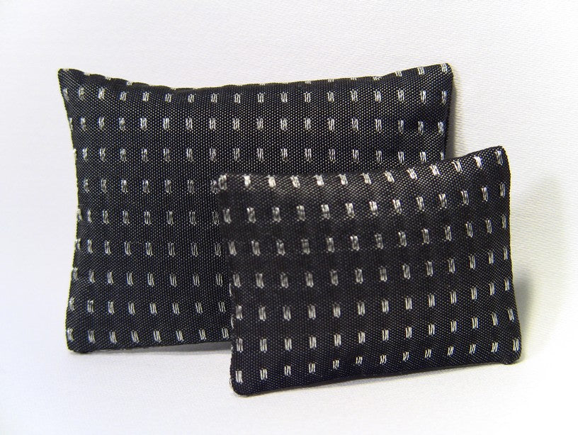 Charcoal Silver Dash Small Rectangle Pillow