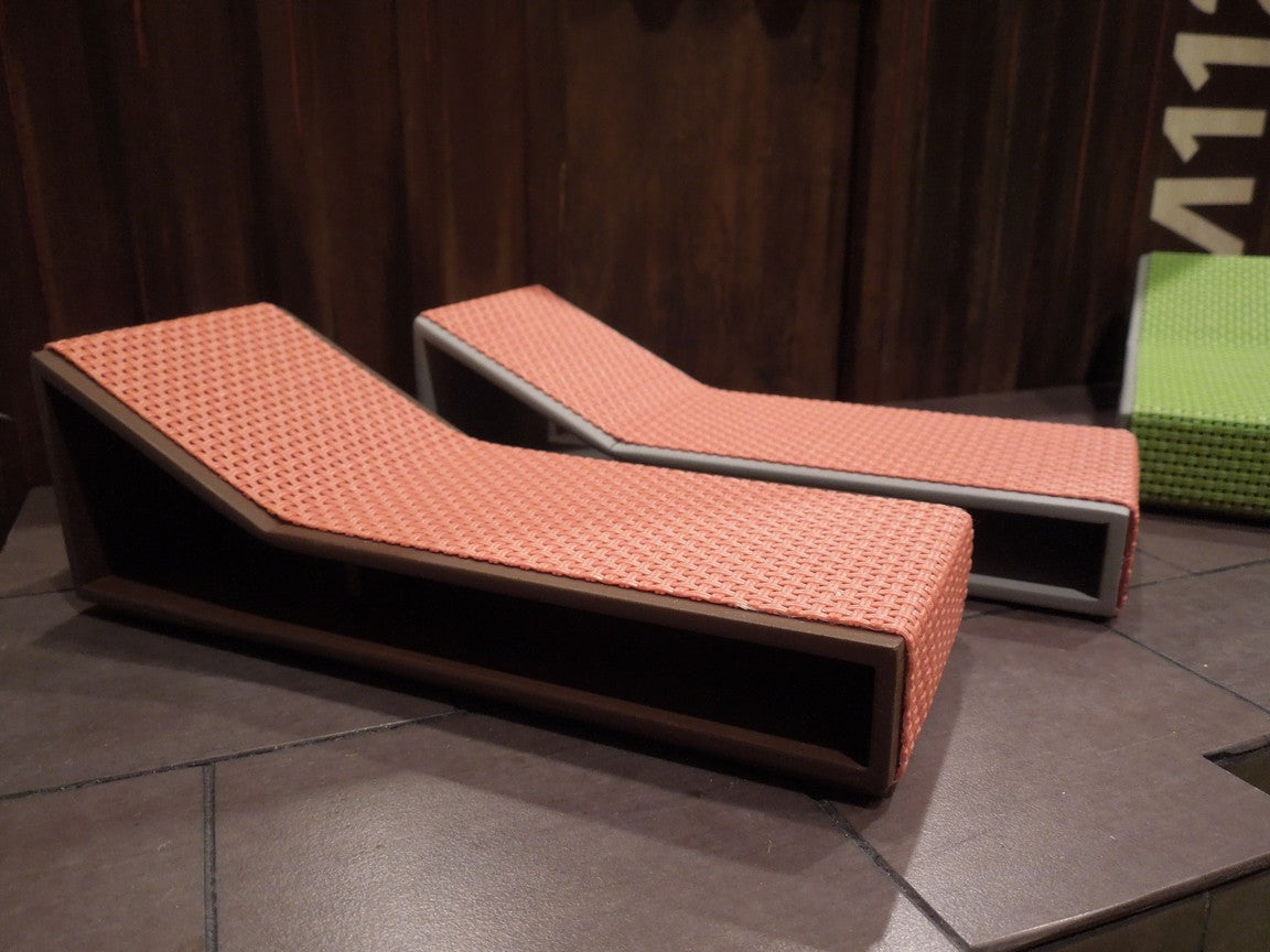Aero Chaise - Orange on Espresso Base