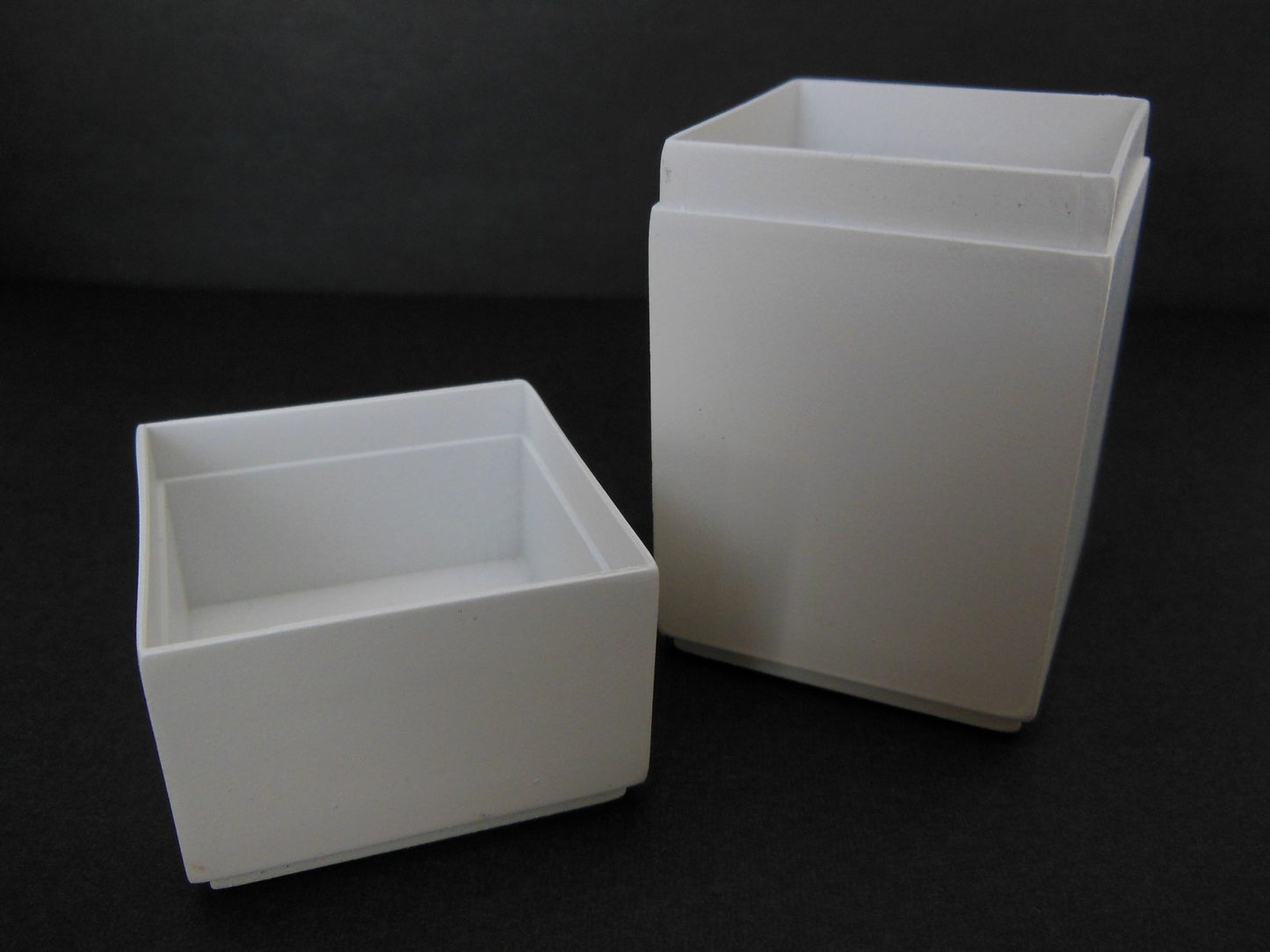 Tall Square White Pot