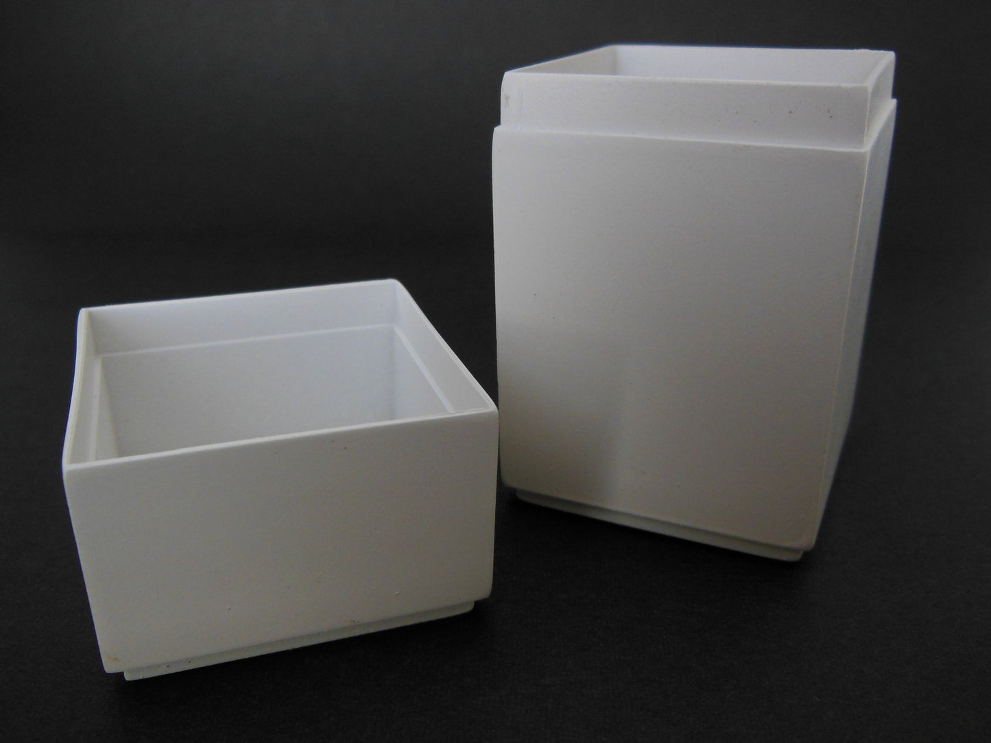 Short Square White Pot