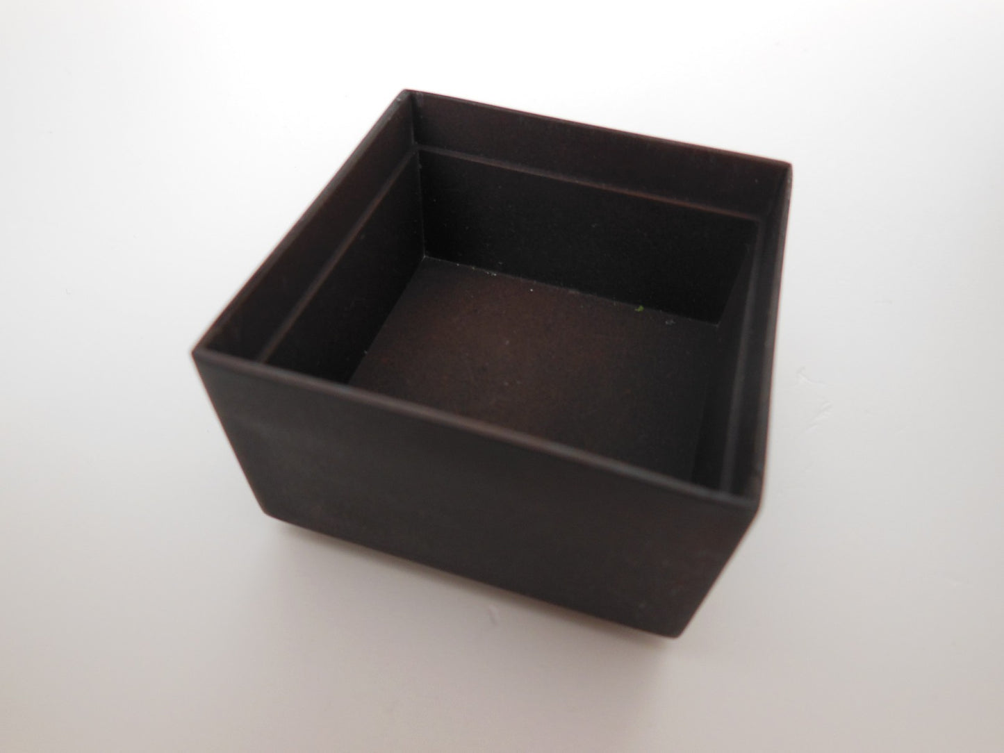 Short Square Dark Steel Pot