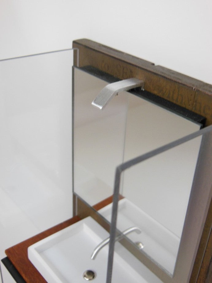 Industrial Single Vanity with Aluminum Shelf and Light Fixture