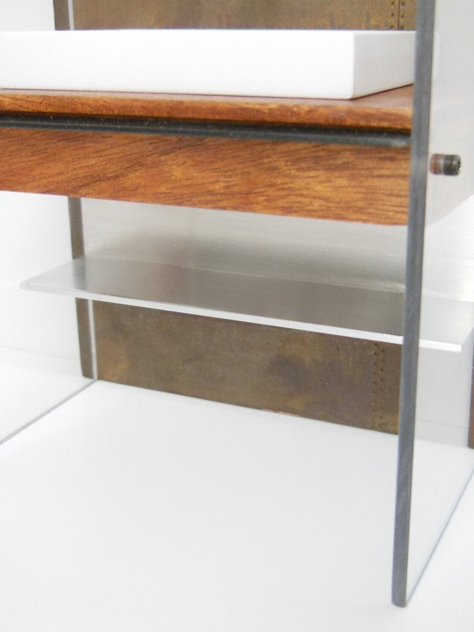 Industrial Single Vanity with Aluminum Shelf and Light Fixture