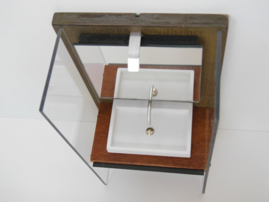 Industrial Single Vanity with Aluminum Shelf and Light Fixture