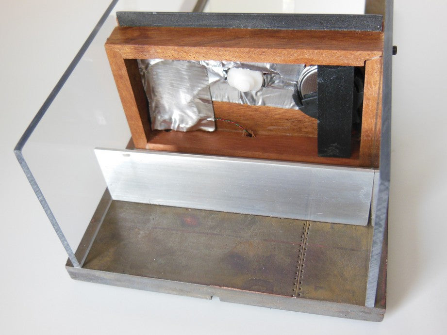 Industrial Single Vanity with Aluminum Shelf and Light Fixture