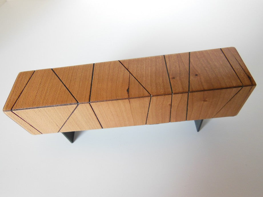 Cole Entertainment Console in Cherry with Black Base