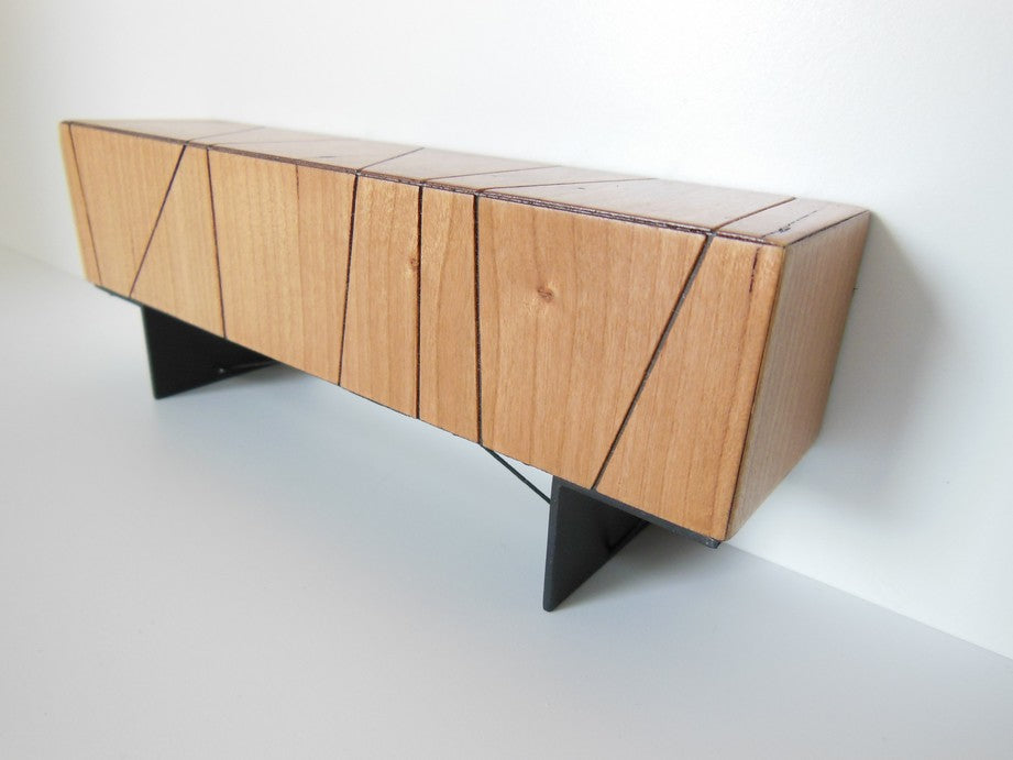 Cole Entertainment Console in Cherry with Black Base