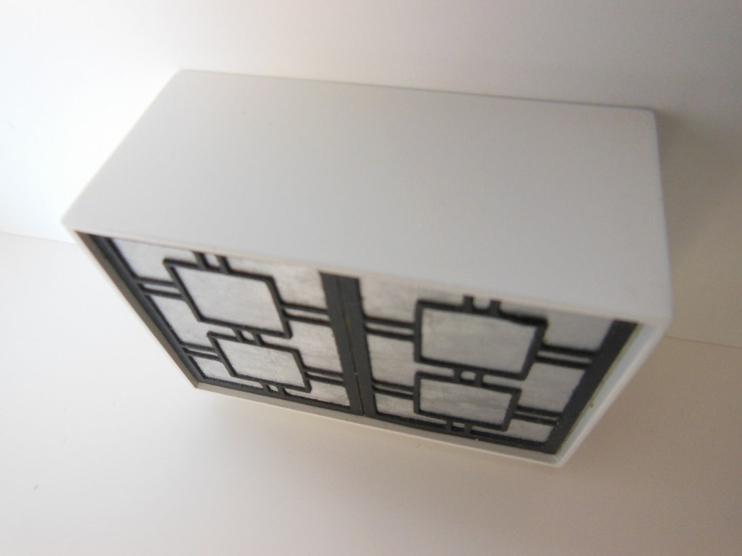 Linden 2 Door Cabinet in White/Silver/Black