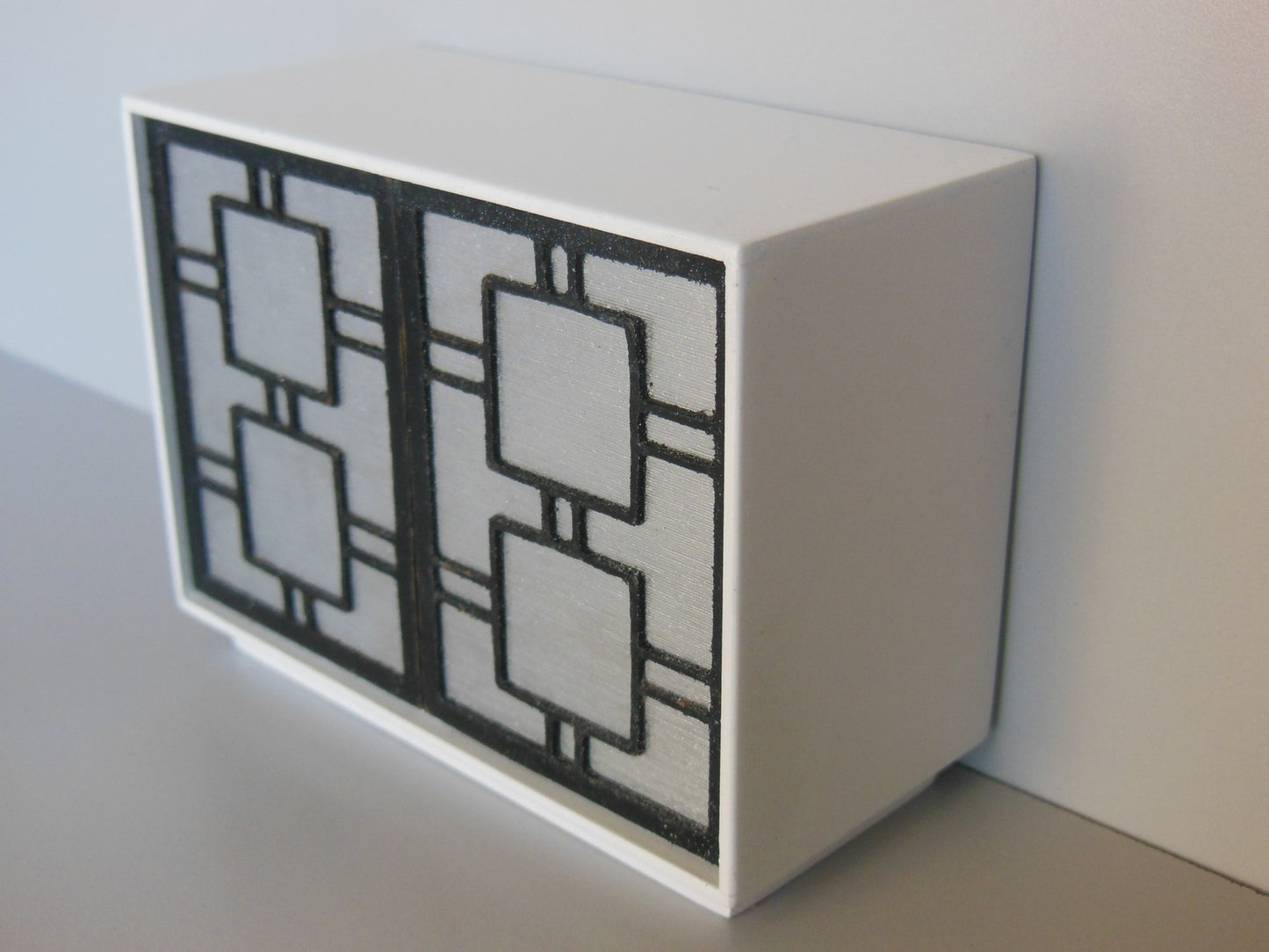 Linden 2 Door Cabinet in White/Silver/Black