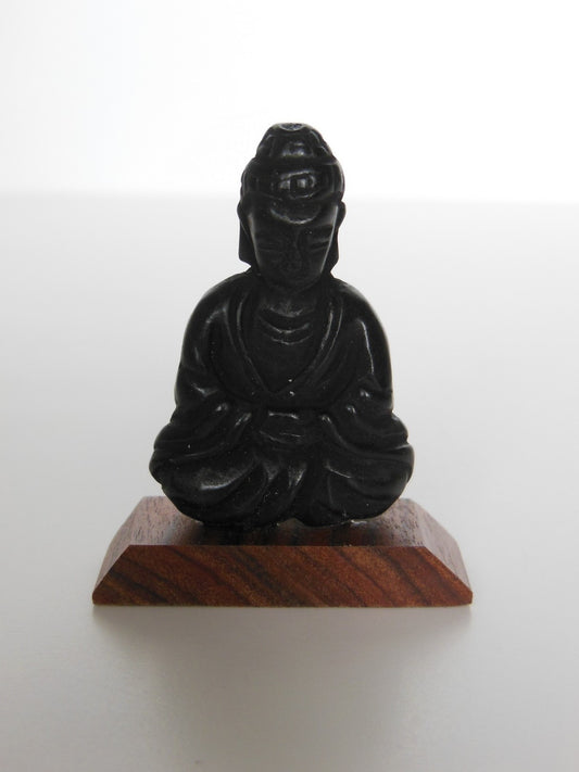 Buddha Statue on Angled Wood Base