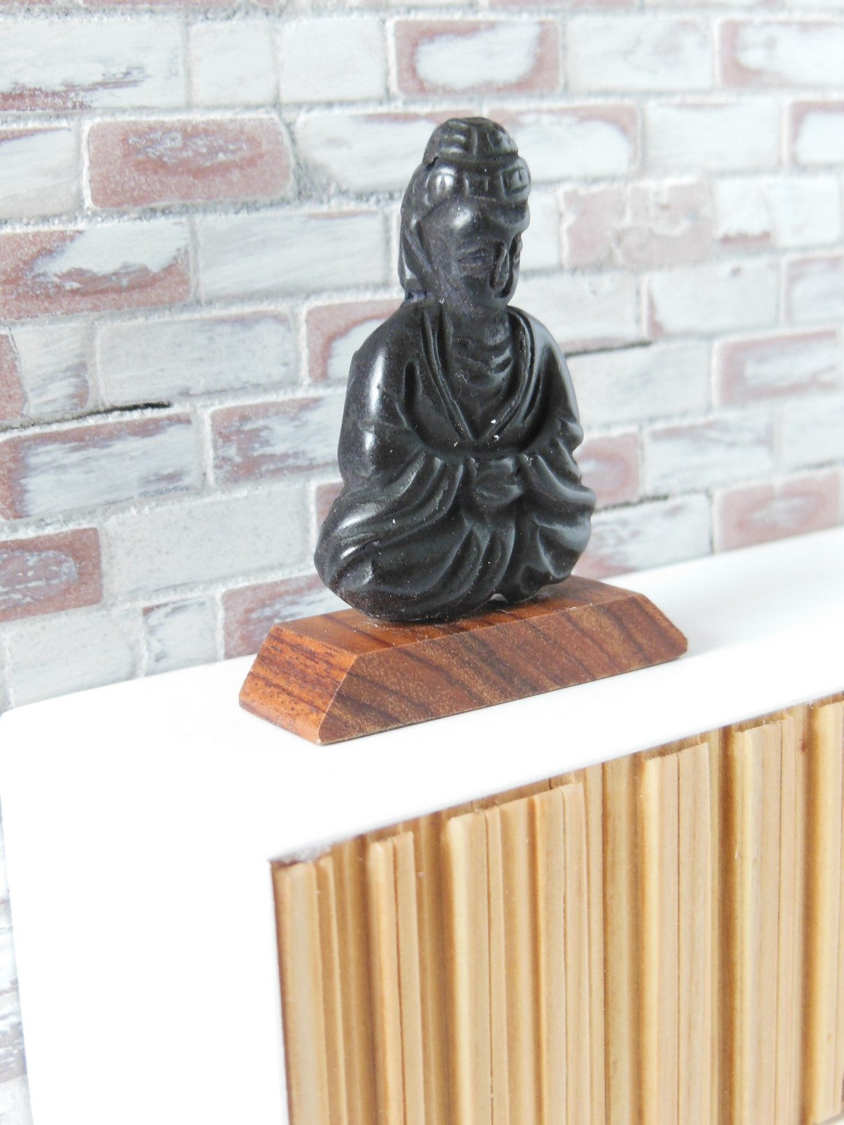 Buddha Statue on Angled Wood Base