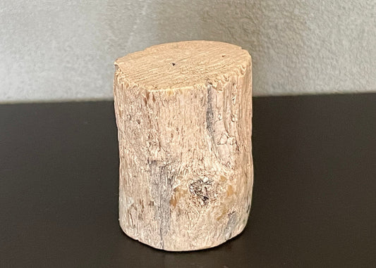 Driftwood Round Accent End Table in Blush Finish
