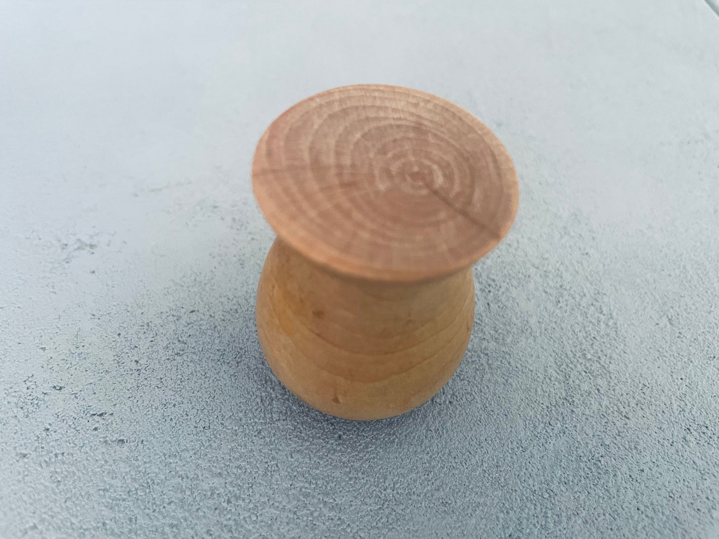 Wood Carved Round Accent End Table