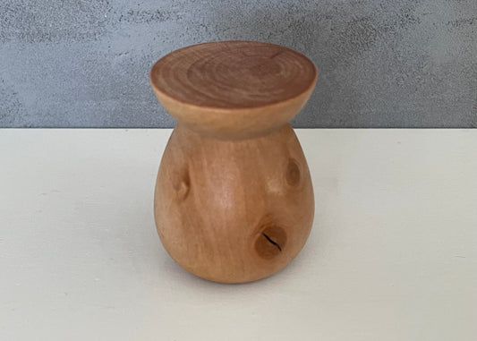 Wood Carved Round Accent End Table