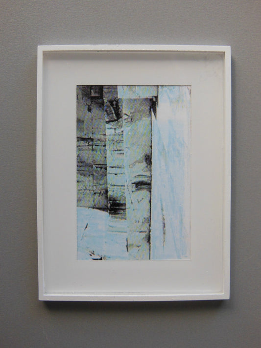 White Poster Frame with White Matte and Abstract Birch Print
