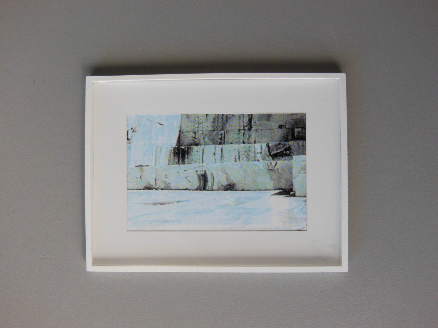 White Poster Frame with White Matte and Abstract Birch Print