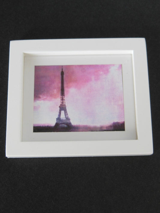 Eiffel Tower Print Thick White Frame