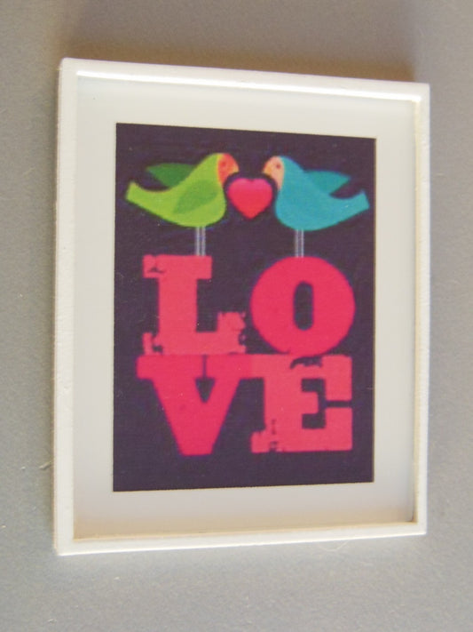 LOVE Birds Print White Frame