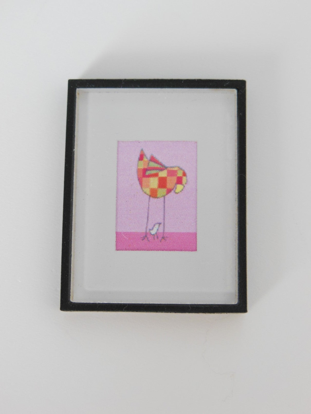 Small Baby Girl Birds Print Black Frame