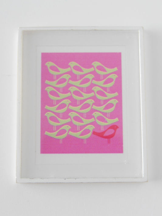 Flock of Birds Print White Frame