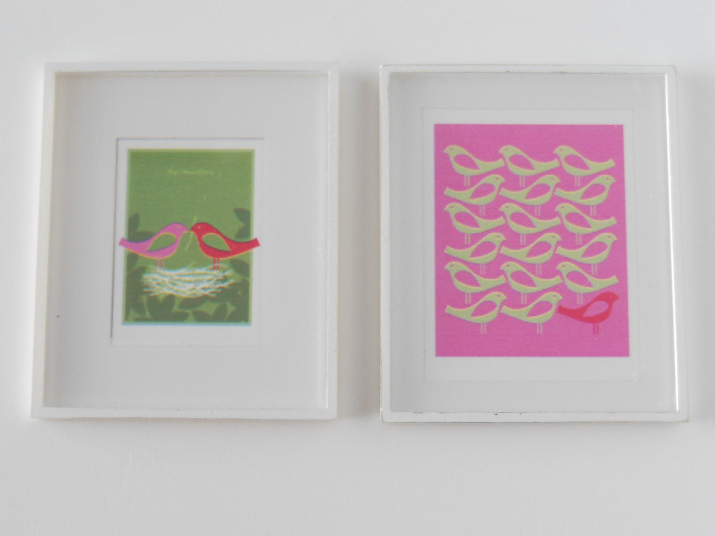 Flock of Birds Print White Frame