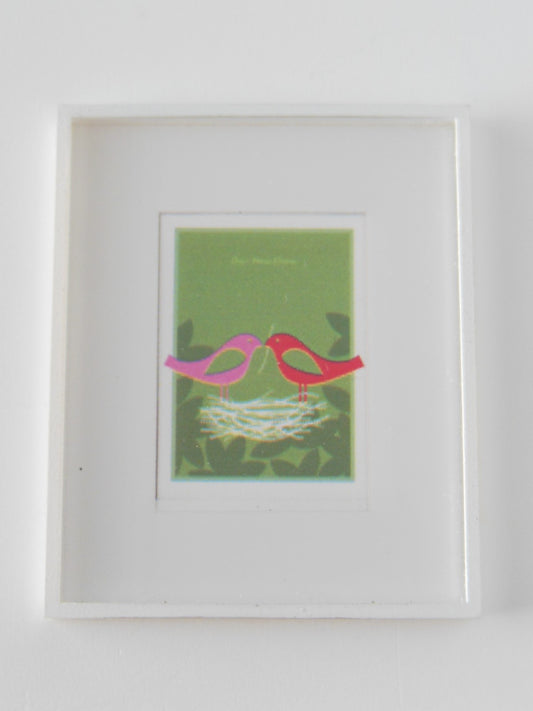 Bird Nest Print White Frame