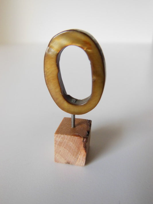 Brown Small Oblong Ring Wood Base