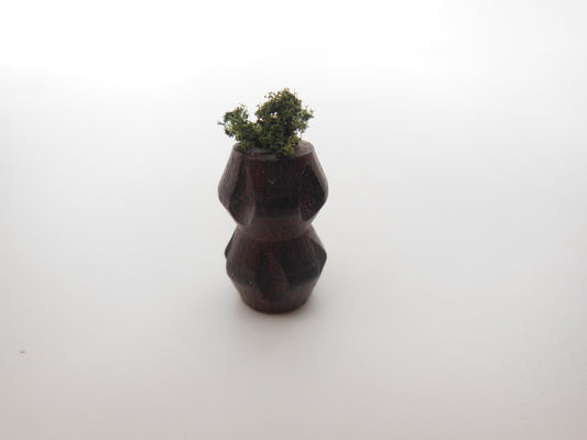 Brown Tiered Wood Vase