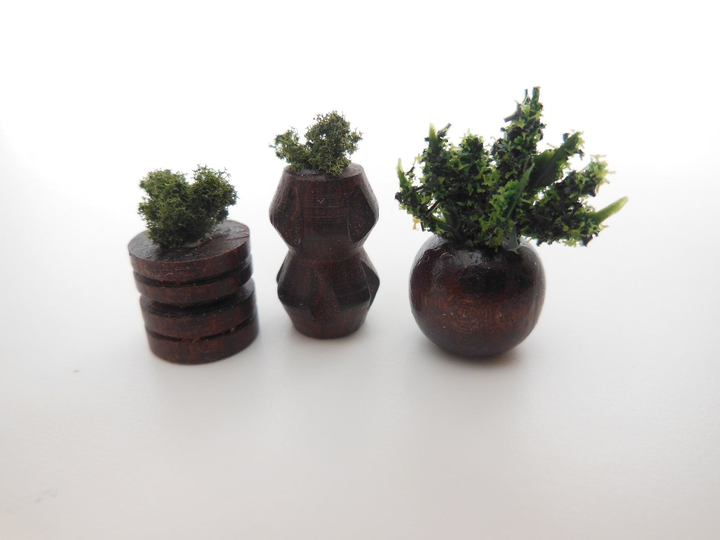 Brown Tiered Wood Vase