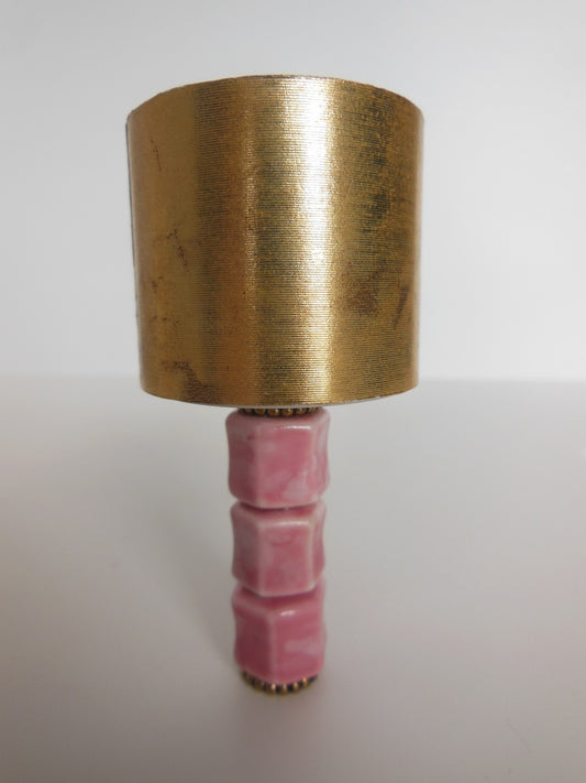 Calla Pink Table Lamp with Gold Shade