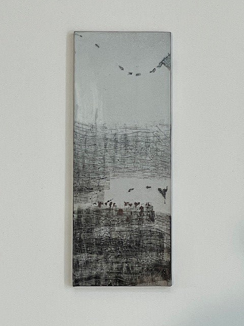 Black and Gray Abstract Frameless Art