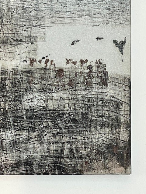 Black and Gray Abstract Frameless Art
