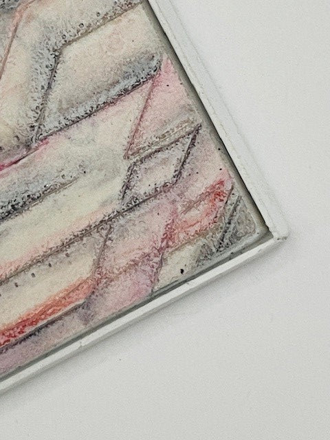 Pink, Gray and White Abstract Framed Art