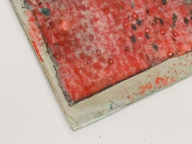 Coral and Gray Abstract Frameless Art