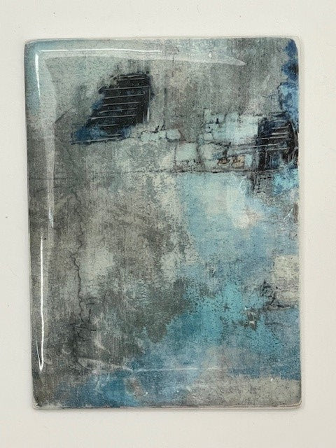 Blue and Gray Abstract Frameless Art