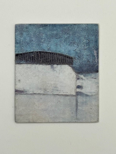 Blue and White Abstract Frameless Art