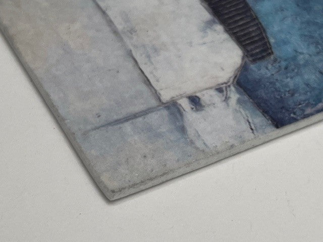 Blue and White Abstract Frameless Art