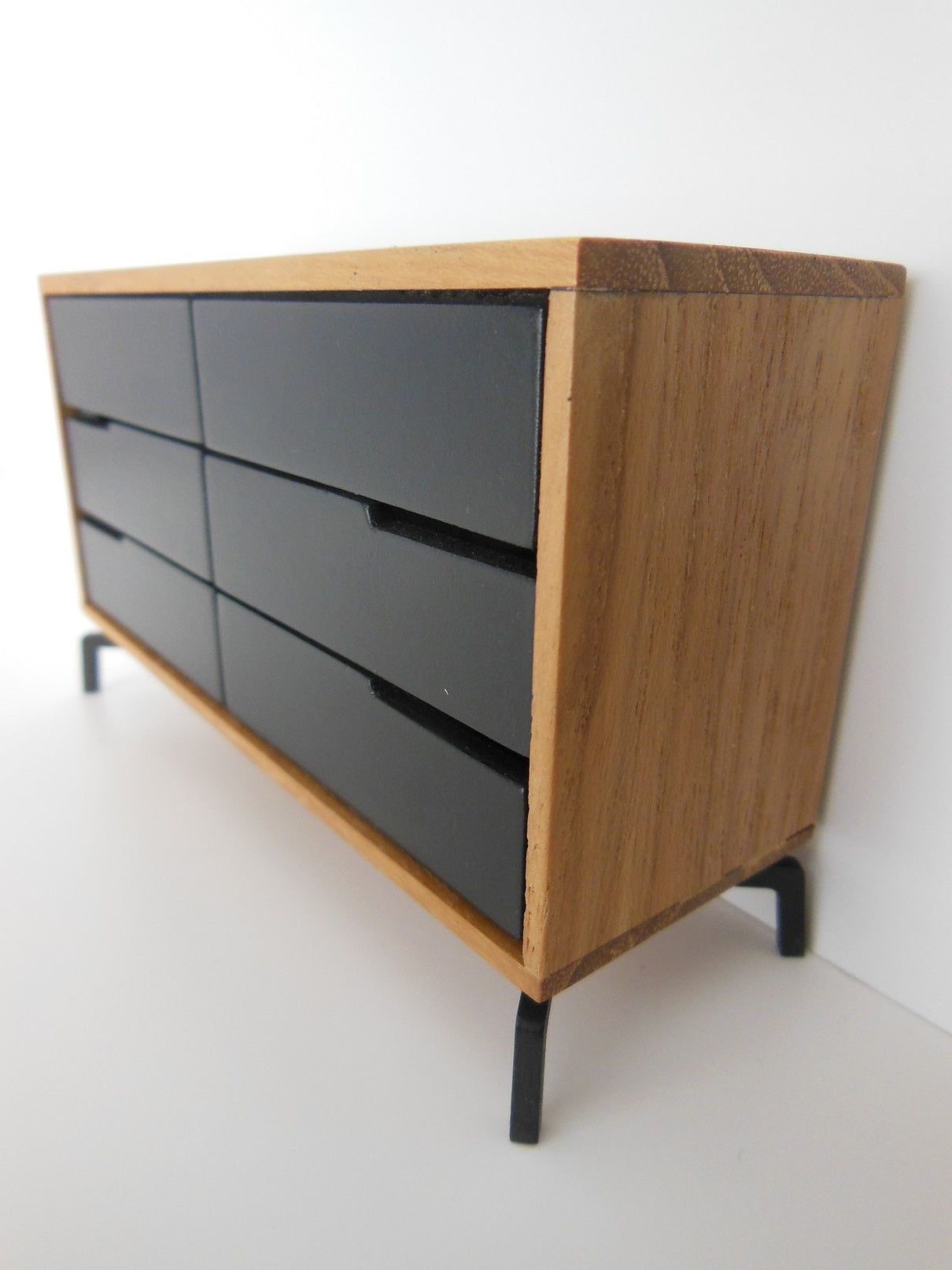 Beech Dresser with Black Drawers