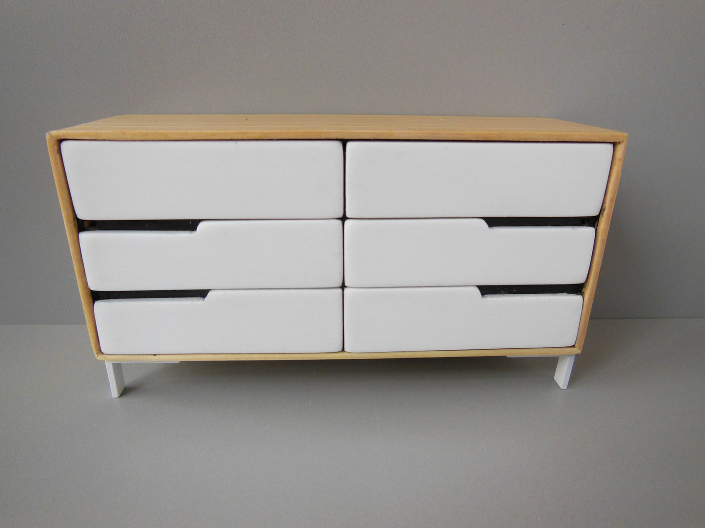 Beech Dresser with White Drawers