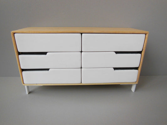 Beech Dresser with White Drawers