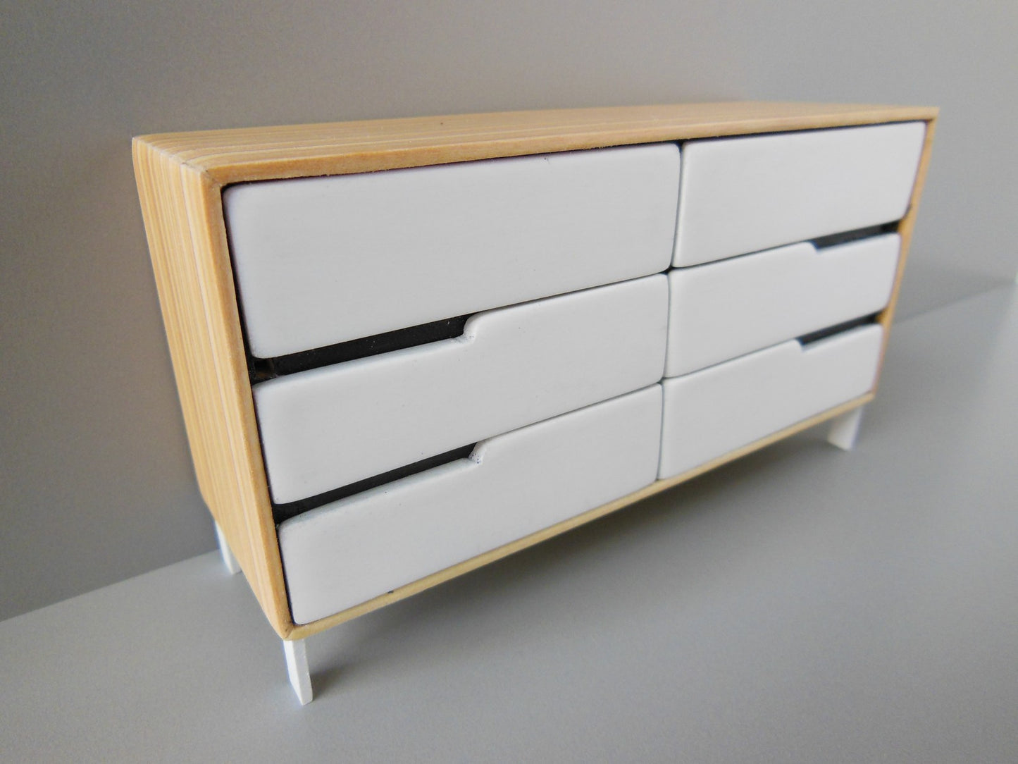 Beech Dresser with White Drawers