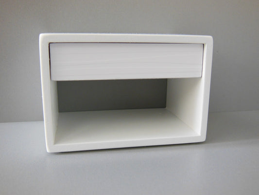 Emerson Nightstand in White with White Drawer
