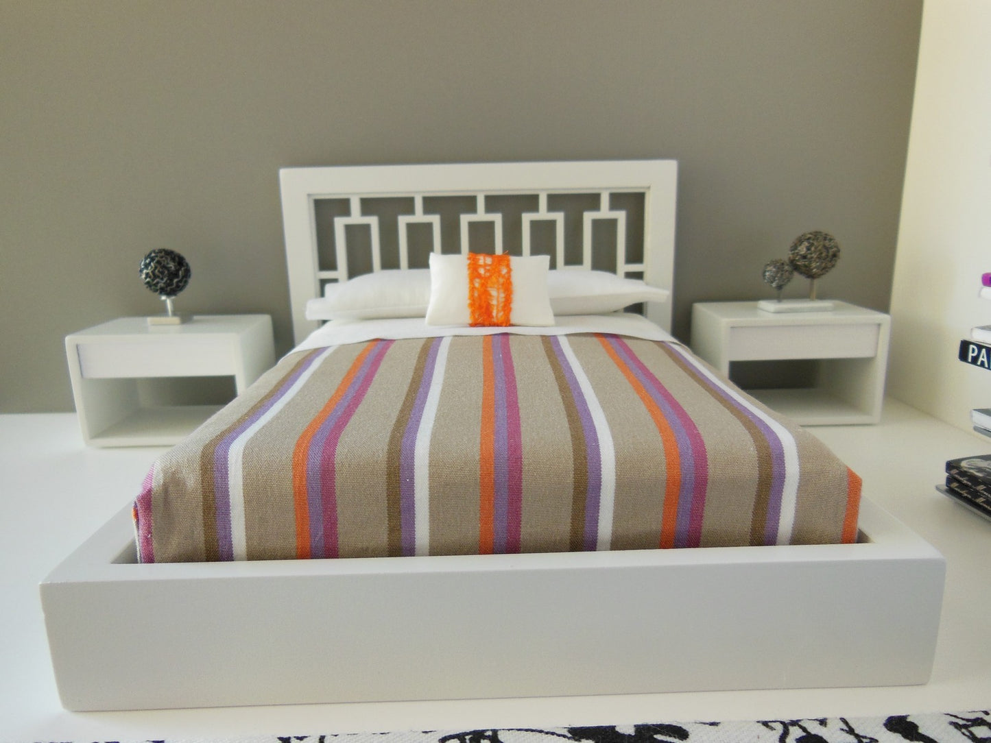 Emerson Nightstand in White with White Drawer
