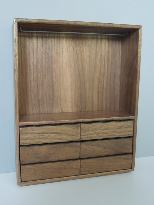 Paloma Walnut Open Wardrobe Unit with Drawers